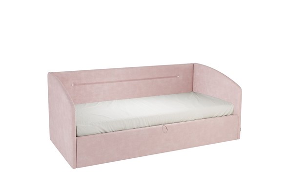 Кроватка 0.9 Альба (Софа), нежно-розовый (велюр) в Петрозаводске - изображение