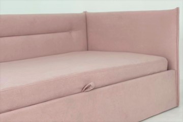 Кровать в детскую 0.9 Альба (Тахта), нежно-розовый (велюр) в Петрозаводске - предосмотр 4