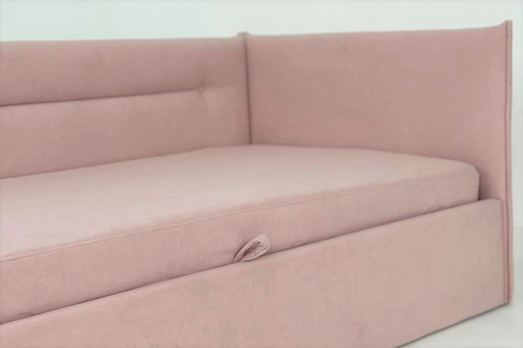 Кровать в детскую 0.9 Альба (Тахта), нежно-розовый (велюр) в Петрозаводске - изображение 4