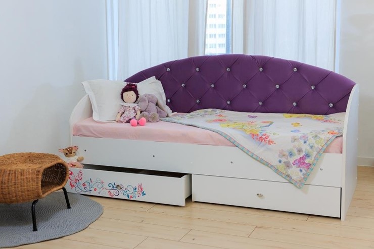 Детская кровать Эльза без бортика, Фиолетовый (щиты) в Петрозаводске - изображение 5