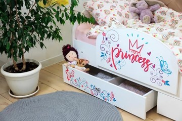 Односпальная детская кровать Эльза с бортиком, Розовый (латы) в Петрозаводске - предосмотр 2