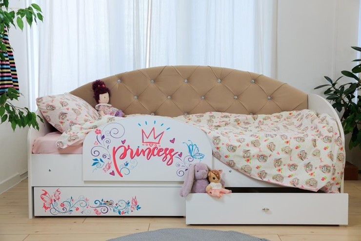Односпальная детская кровать Эльза с бортиком, Бежевый (латы) в Петрозаводске - изображение 5