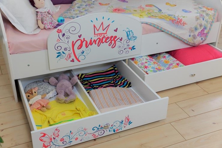Детская кровать с ящиками Эльза без бортика, Розовый (щиты) в Петрозаводске - изображение 3
