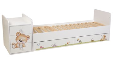 Детская кровать с комодом Фея 1100 Медвежонок Белый в Петрозаводске - предосмотр 2