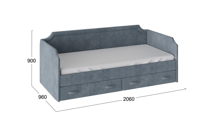 Подростковая кровать Кантри Тип 1, ТД-308.12.02 (Замша синяя) в Петрозаводске - изображение 2
