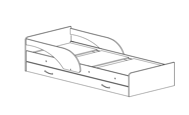 Кровать с ящиками Максимка, цвет Млечный дуб в Петрозаводске - изображение 1