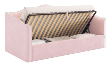 Детская кровать с подъемным механизмом Лея (Софа) 90х200 (нежно-розовый (велюр)/галька (велюр)) в Петрозаводске - предосмотр 3
