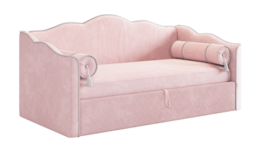 Детская кровать с подъемным механизмом Лея (Софа) 90х200 (нежно-розовый (велюр)/галька (велюр)) в Петрозаводске