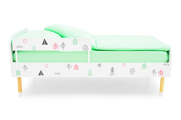 Кровать в детскую Stumpa Классика "Домики розовый, бирюзовый" в Петрозаводске - изображение 5