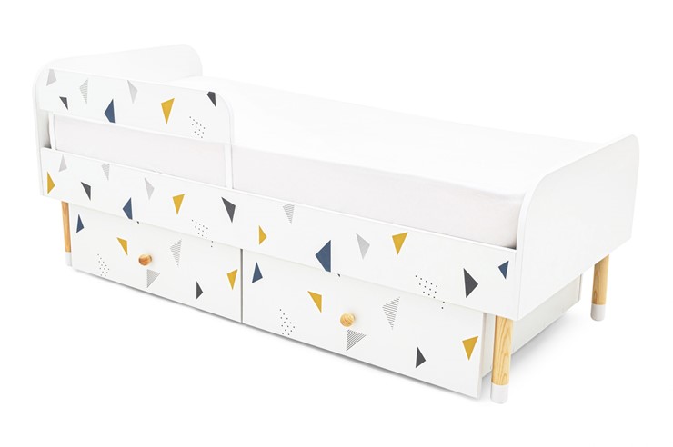 Кровать в детскую Stumpa Классика "Треугольники желтый, синий" в Петрозаводске - изображение 9