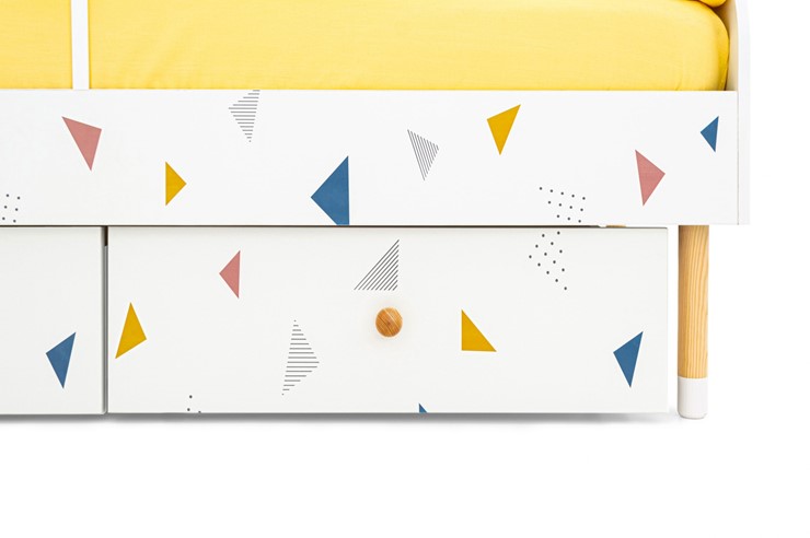 Кроватка Stumpa Классика "Треугольники желтый, синий, розовый" в Петрозаводске - изображение 6