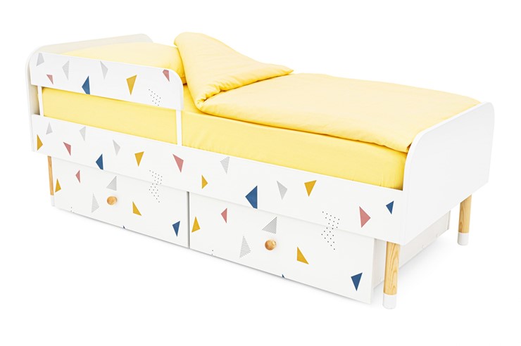 Кроватка Stumpa Классика "Треугольники желтый, синий, розовый" в Петрозаводске - изображение 7