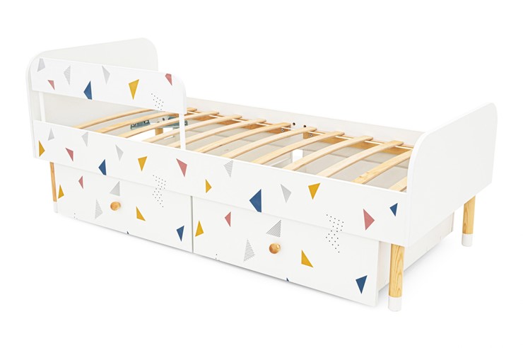 Кроватка Stumpa Классика "Треугольники желтый, синий, розовый" в Петрозаводске - изображение 11