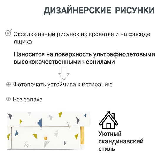 Кровать в детскую Stumpa Облако "Треугольники зеленый, синий" в Петрозаводске - изображение 18