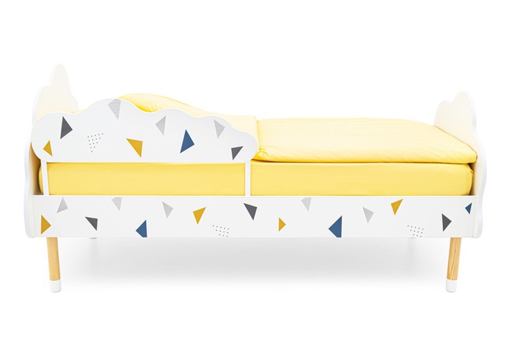 Детская кровать Stumpa Облако "Треугольники желтый, синий" в Петрозаводске - изображение 1