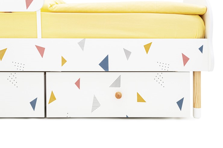 Кровать в детскую Stumpa Облако "Треугольники желтый, синий, розовый" в Петрозаводске - изображение 2