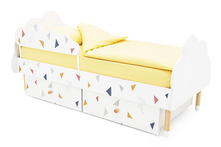 Кровать в детскую Stumpa Облако "Треугольники желтый, синий, розовый" в Петрозаводске - изображение 3