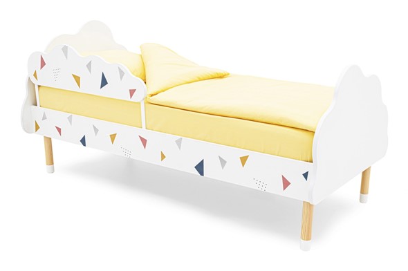 Кровать в детскую Stumpa Облако "Треугольники желтый, синий, розовый" в Петрозаводске - изображение