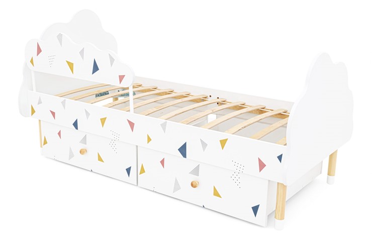 Кровать в детскую Stumpa Облако "Треугольники желтый, синий, розовый" в Петрозаводске - изображение 7
