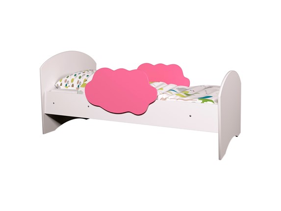 Кровать детская Тучка, корпус Белый, фасад Розовый в Петрозаводске - изображение