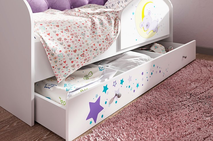 Детская кровать односпальная Звездочка с бортиком, Бежевый в Петрозаводске - изображение 1