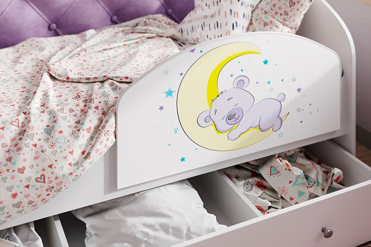 Детская кровать односпальная Звездочка с бортиком, Бежевый в Петрозаводске - изображение 2