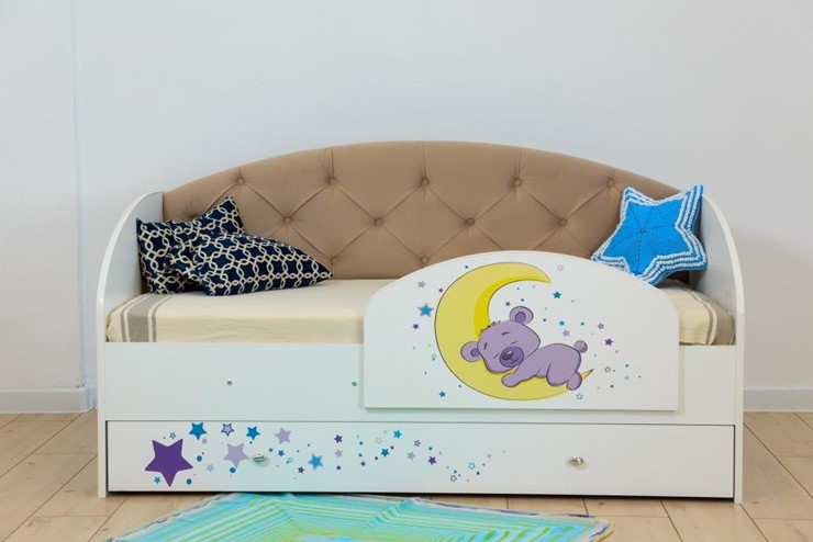 Детская кровать односпальная Звездочка с бортиком, Бежевый в Петрозаводске - изображение 7