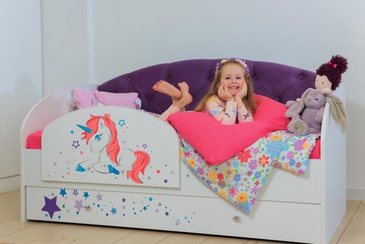 Кровать детская Звездочка с бортиком, Фиолетовый в Петрозаводске - изображение 4
