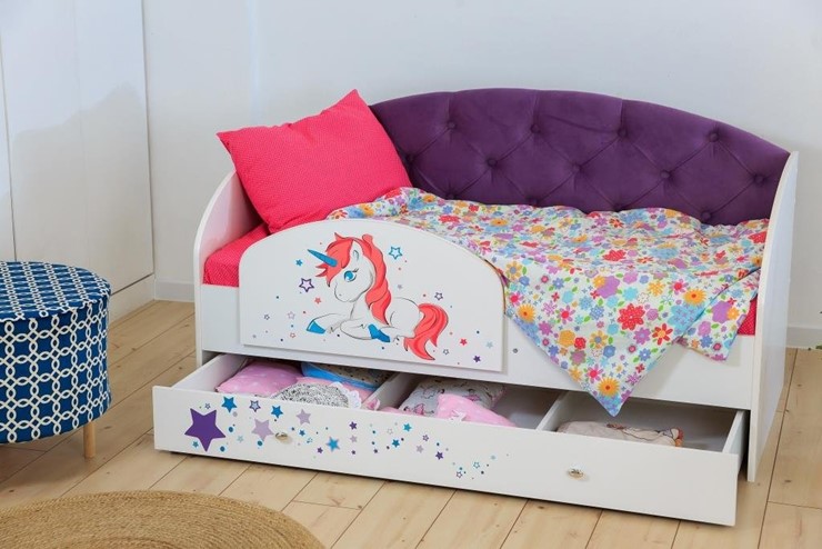 Кровать детская Звездочка с бортиком, Фиолетовый в Петрозаводске - изображение 5