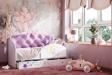 Кровать детская Звездочка с бортиком, Фиолетовый в Петрозаводске