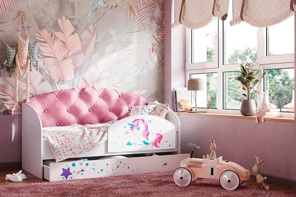 Детская кровать Звездочка с бортиком, Розовый в Петрозаводске - изображение