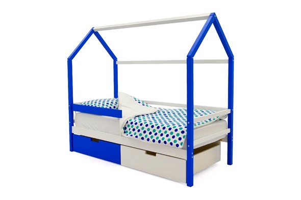 Детская кровать-домик Svogen сине-белый в Петрозаводске - изображение
