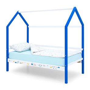 Кровать-домик детская Svogen сине-белый/барашки в Петрозаводске
