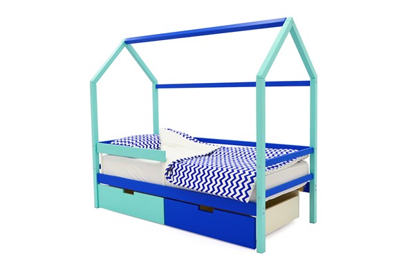 Кровать-домик Svogen синий-мятный в Петрозаводске - изображение