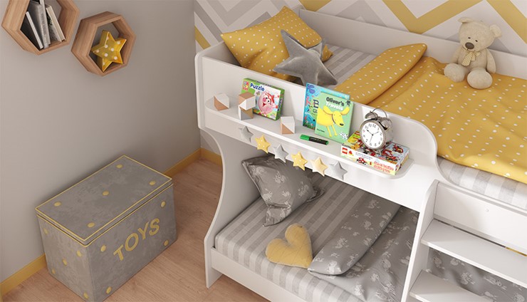 Кровать-чердак POLINI Kids Dream 1500 Белый в Петрозаводске - изображение 3