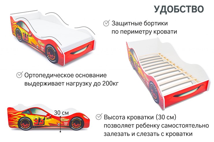 Детская кровать-машина Тачка красная в Петрозаводске - изображение 5