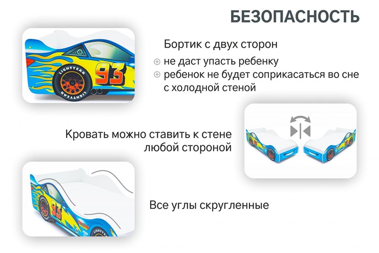 Детская кровать-машина Тачка синяя в Петрозаводске - изображение 5