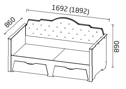 Кровать-софа Фея 800х1800, ЛДСП белый/ткань велюр в Петрозаводске - изображение 1