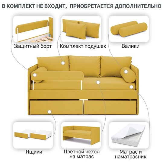 Кровать в детскую Soffal горчичный (велюр) в Петрозаводске - изображение 22