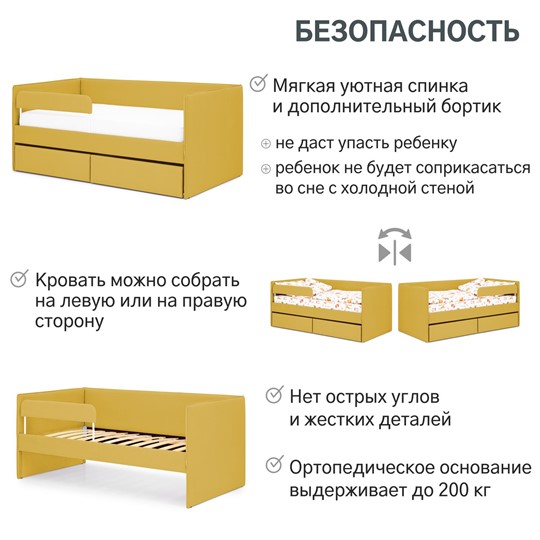 Кровать в детскую Soffal горчичный (велюр) в Петрозаводске - изображение 24