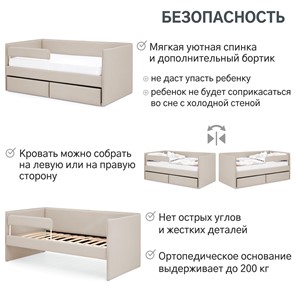 Детская кровать Soffal холодный бежевый (микрошенилл) в Петрозаводске - предосмотр 19