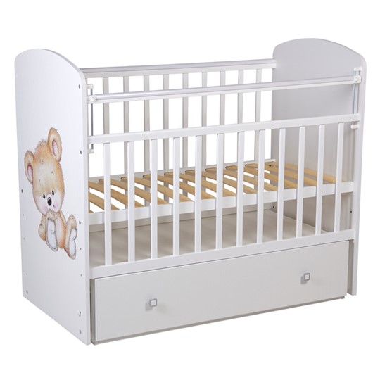 Детская кровать Фея 750 Медвежонок Белый в Петрозаводске - изображение 1