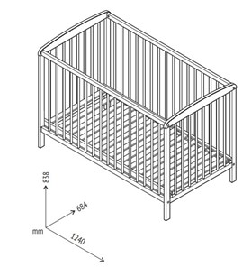 Кроватка для новорожденных POLINI Kids Simple 101 Серый в Петрозаводске - предосмотр 3