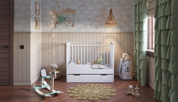 Кроватка для новорожденных POLINI Kids Simple 310-02 Белый в Петрозаводске - предосмотр 9