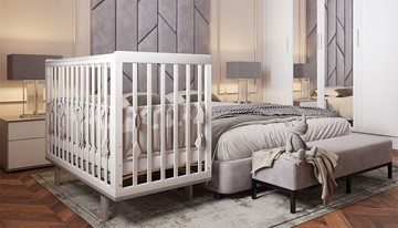 Кровать для новорожденных серия 3400 POLINI Kids Simple 340 Белый / Серый в Петрозаводске - предосмотр 8