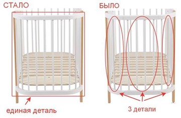Кроватка в детскую POLINI Kids Simple 350 Белый / Бук в Петрозаводске - предосмотр 16