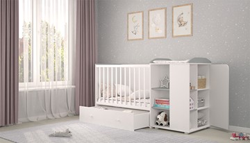 Детская кровать с комодом POLINI Kids Ameli 900 Белый-серый, серия AMELI в Петрозаводске - предосмотр 4