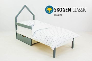 Детская кровать-домик мини Skogen графит-белый в Петрозаводске - предосмотр