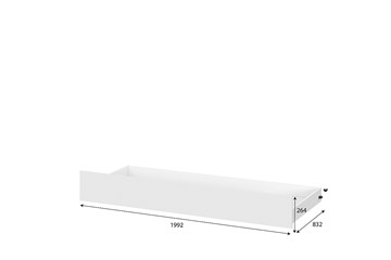 Кровать детская выкатная Токио, белый текстурный (одинарная (0,9х2,0) + выкатная) в Петрозаводске - предосмотр 4