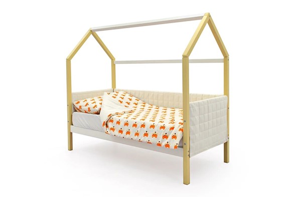 Кровать-домик в детскую «Svogen бежево-белый» мягкая в Петрозаводске - изображение
